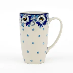 Kubek ceramiczny C52 0,4l <br> 2222X Biało-niebieskie anemony
